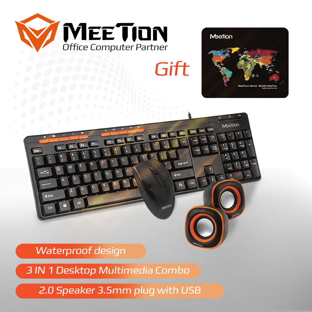 Комплект (клавиатура, мышь, колонки, коврик) Meetion C105