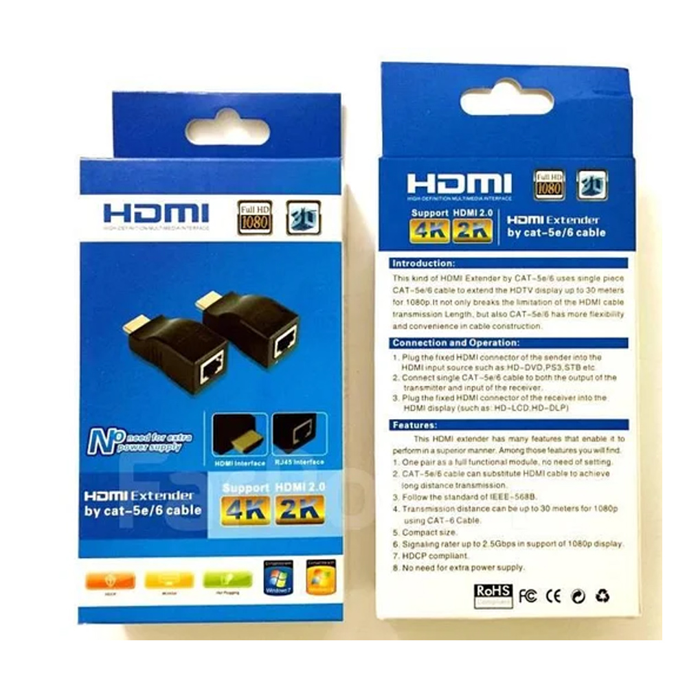 HDMI удлинитель по LAN кабелю (до 30 Метров)